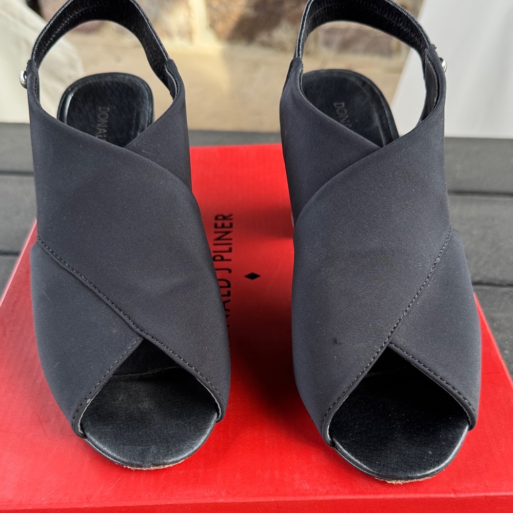 Donald J. Pliner Black Peep-Toe Heels